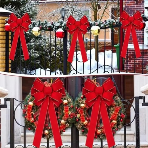 Christmas bows red outdoor - bows,